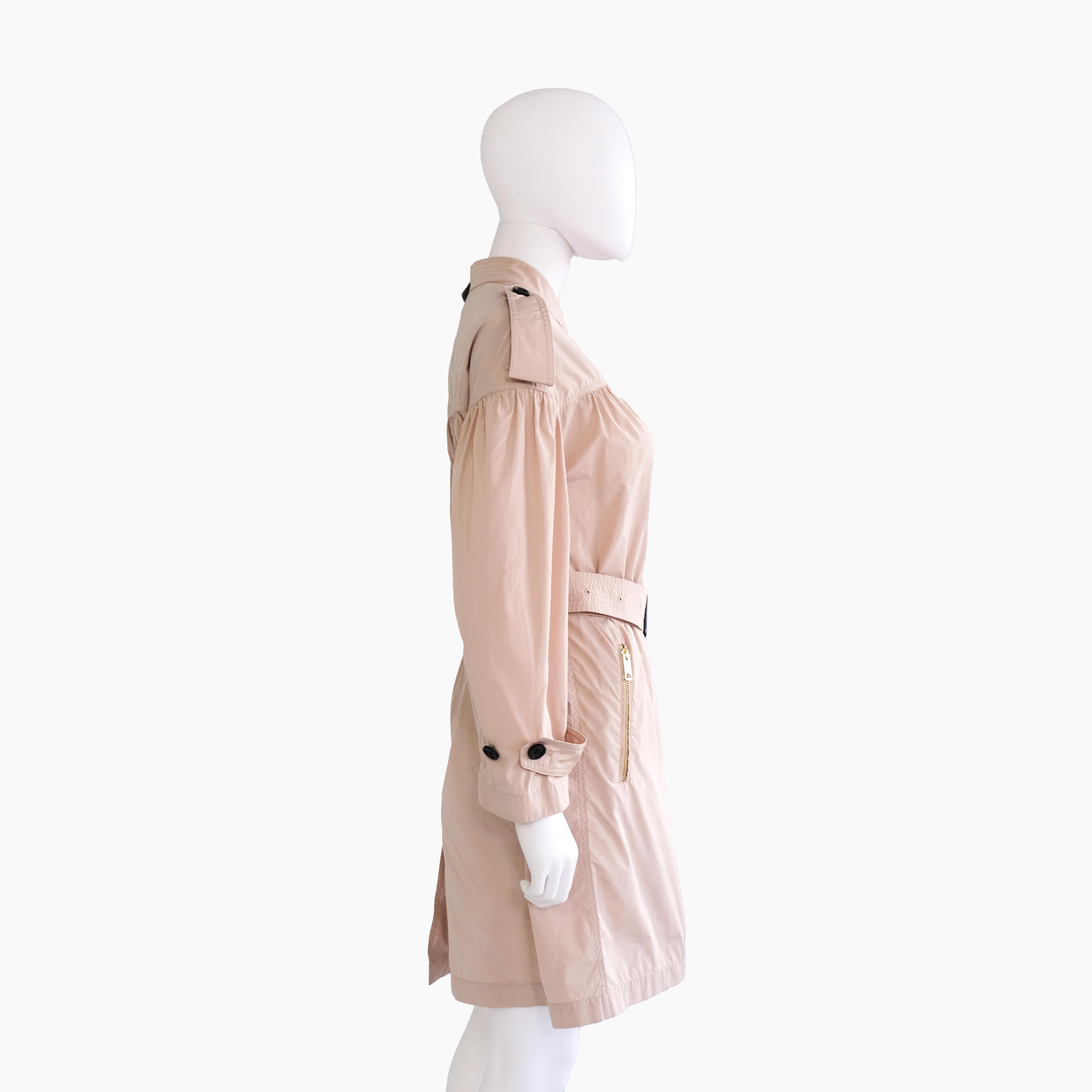 Gray BURBERRY Women's Light Pink  Belted  Light Weight  Raincoat Small For Sale