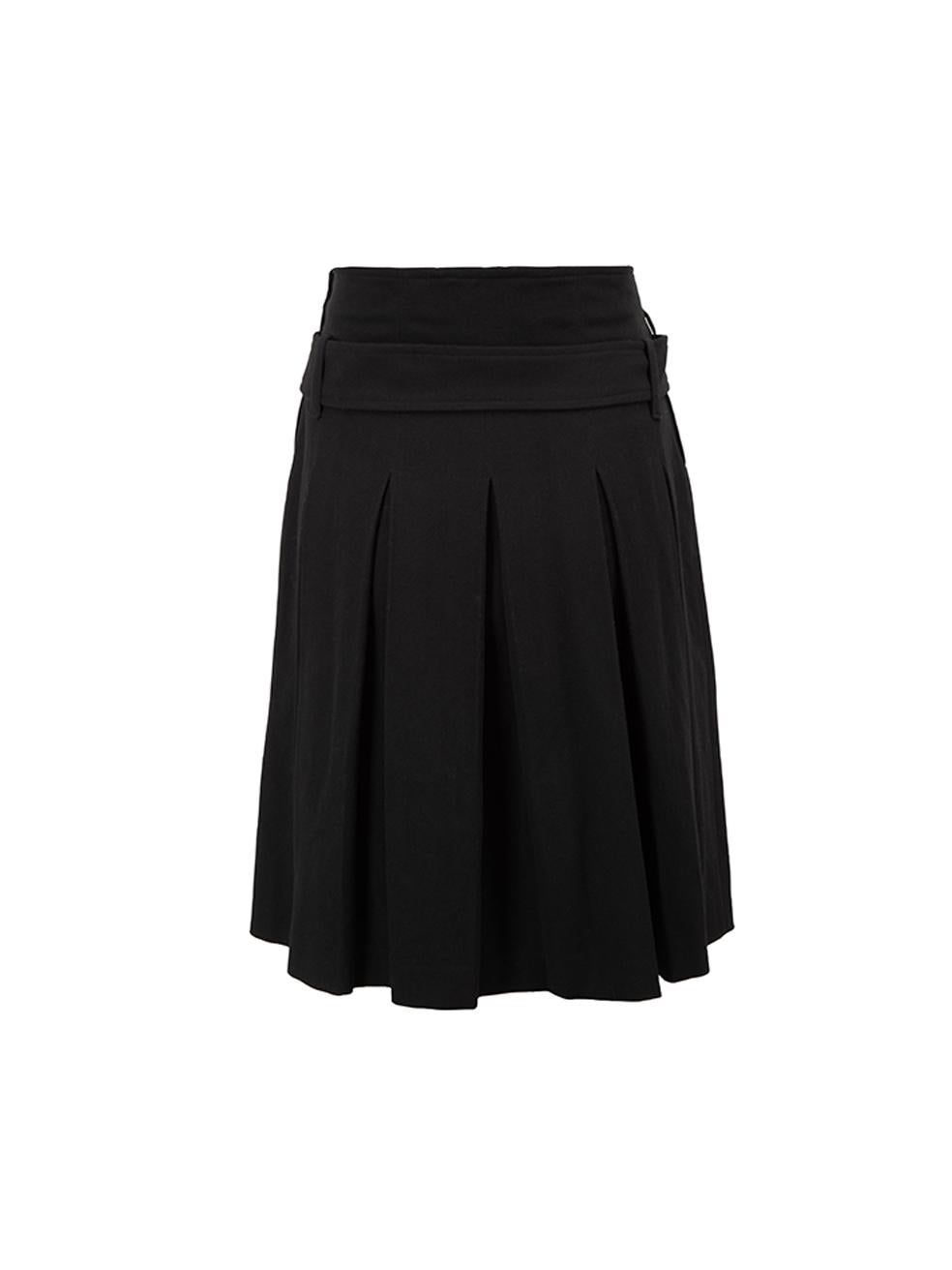 Burberry Women's Thomas Burberry Black Pleated Mini Skirt In Good Condition In London, GB