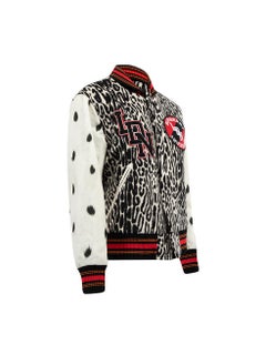 Burberry Women's Wool Contrast Panel Applique Accent Bomber