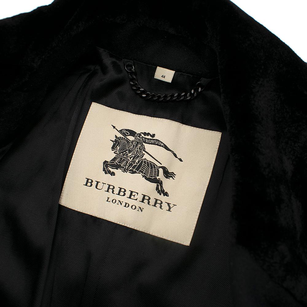 Burberry Wool Black Tailored Coat with Mink Fur Collar SIZE 44 In Excellent Condition In London, GB