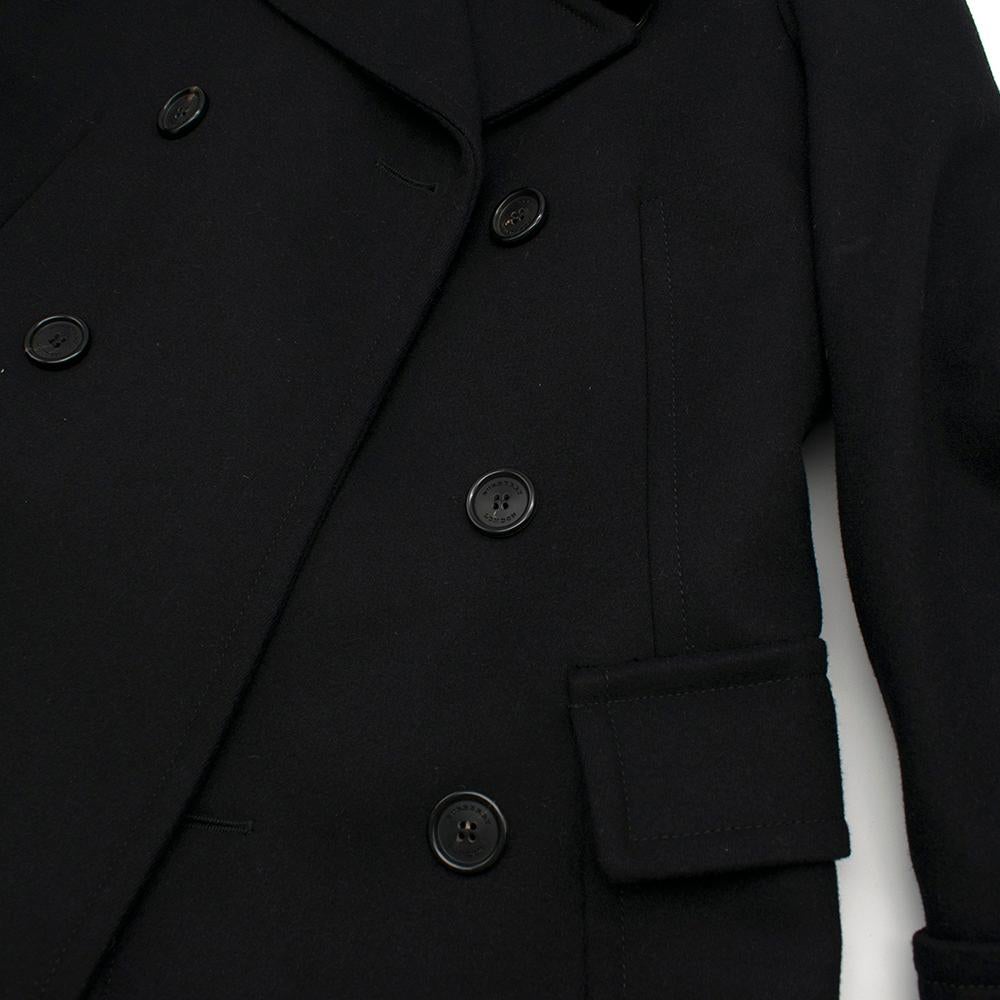 Burberry Wool Black Tailored Coat with Mink Fur Collar SIZE 44 1