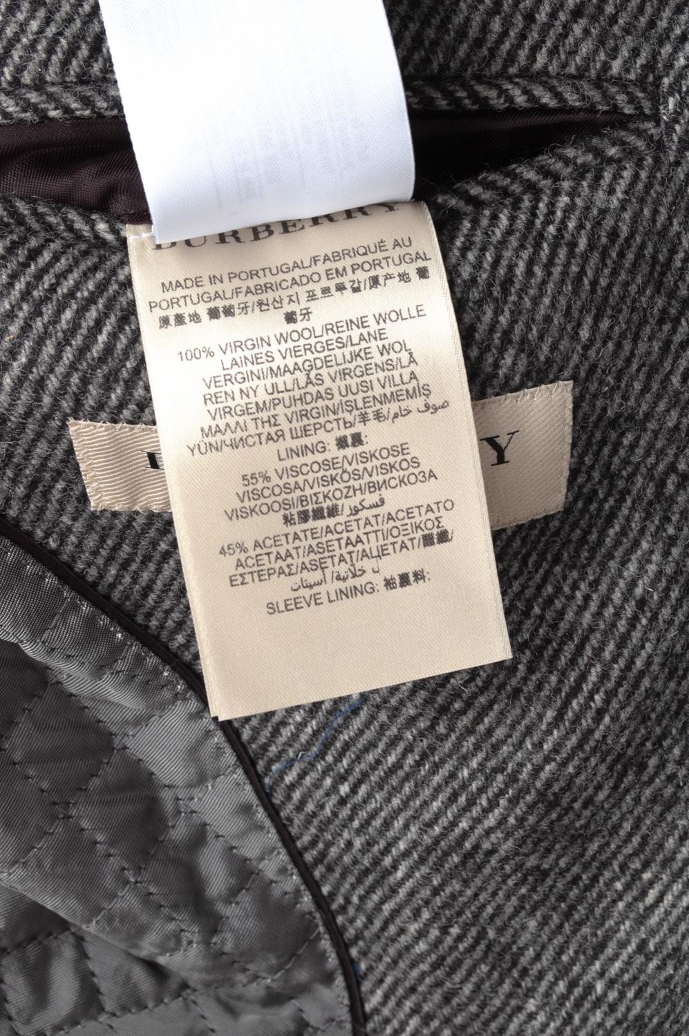Burberry Wool Blazer Men Jacket London Herringbone Size 48R (Medium) For Sale 4