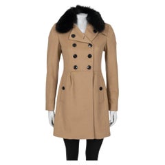 Burberry Cappotto in lana e cashmere con collo di pelliccia staccabile UK6/XS
