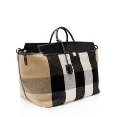 Burberry Wool Check Society XL Tote