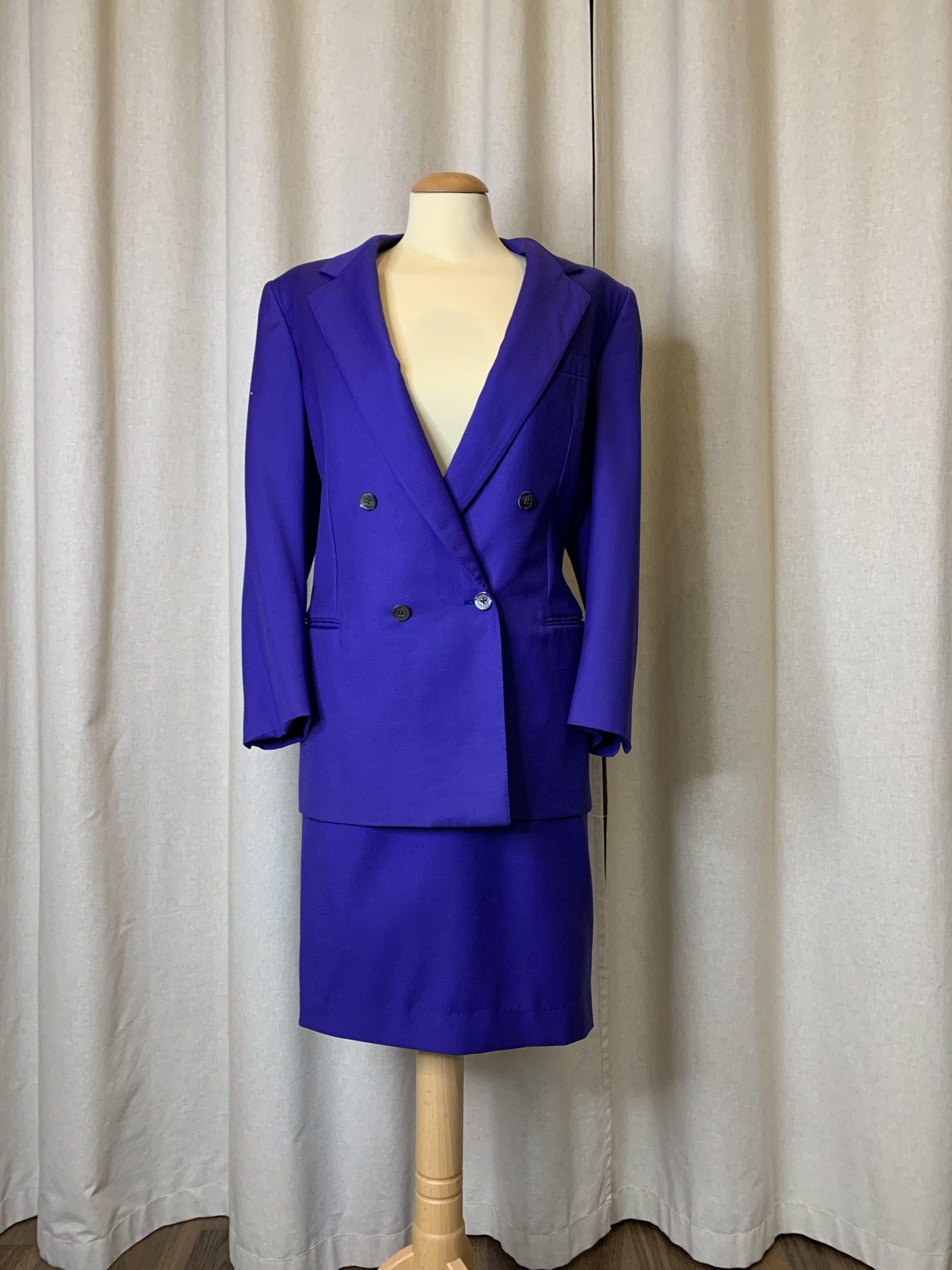 Burberry Wool Skirt Suit, 1990s For Sale 1