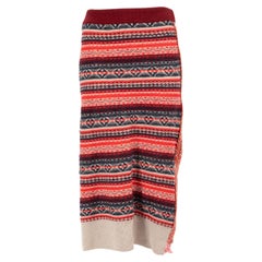 Burberry jupe longue rayée en laine taille S