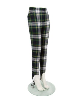 Burberry Wool Tartan High Rise Trousers Size XXS