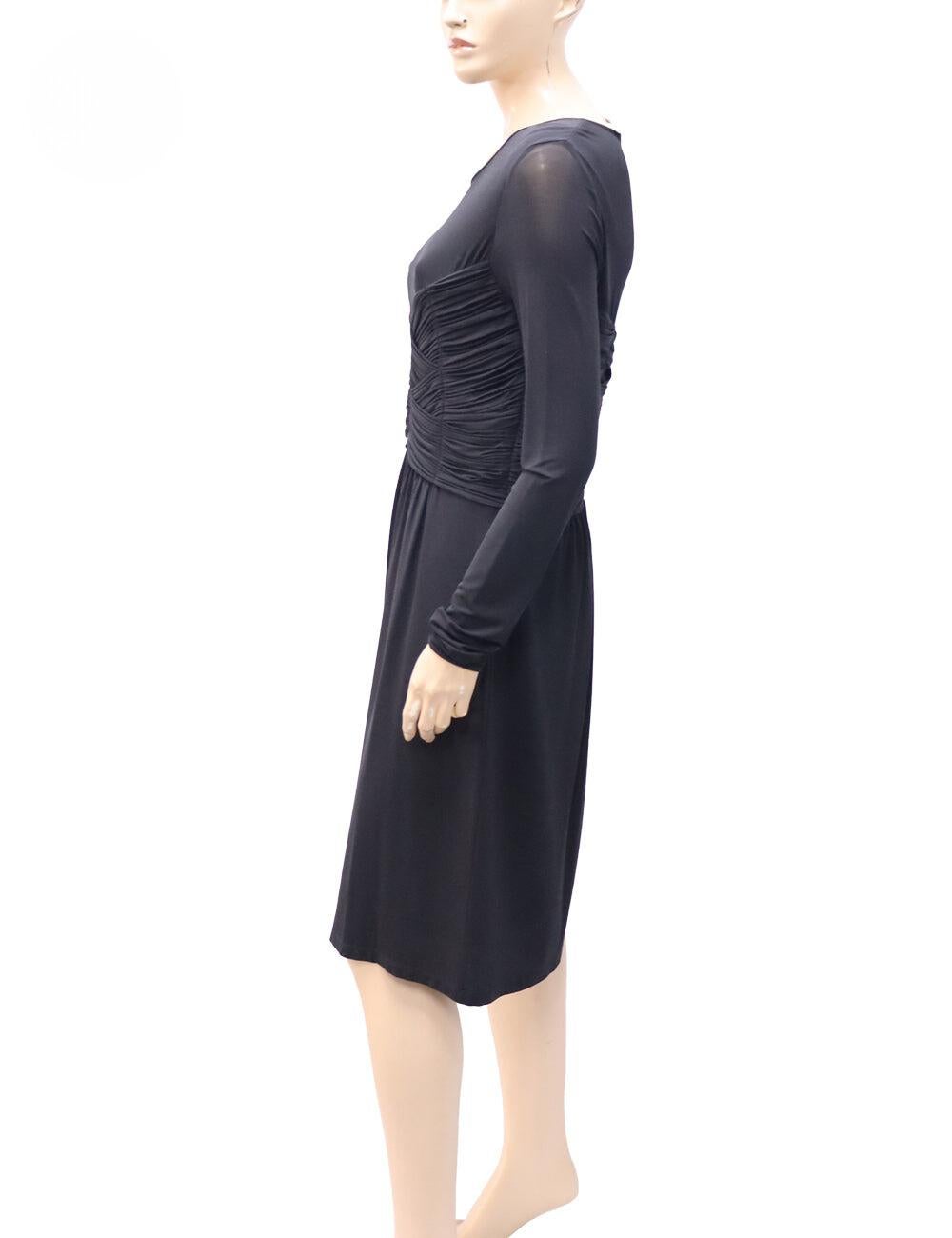 Burberry Woven Waist Classic Black Long Sleeved Midi Dress.

Material: 96% Viscose 4% Elastane
Size: EU 42 / UK 14 / US 12
Bust: 100cm
Waist: 84cm
Hip: 108cm
Condition: Excellent