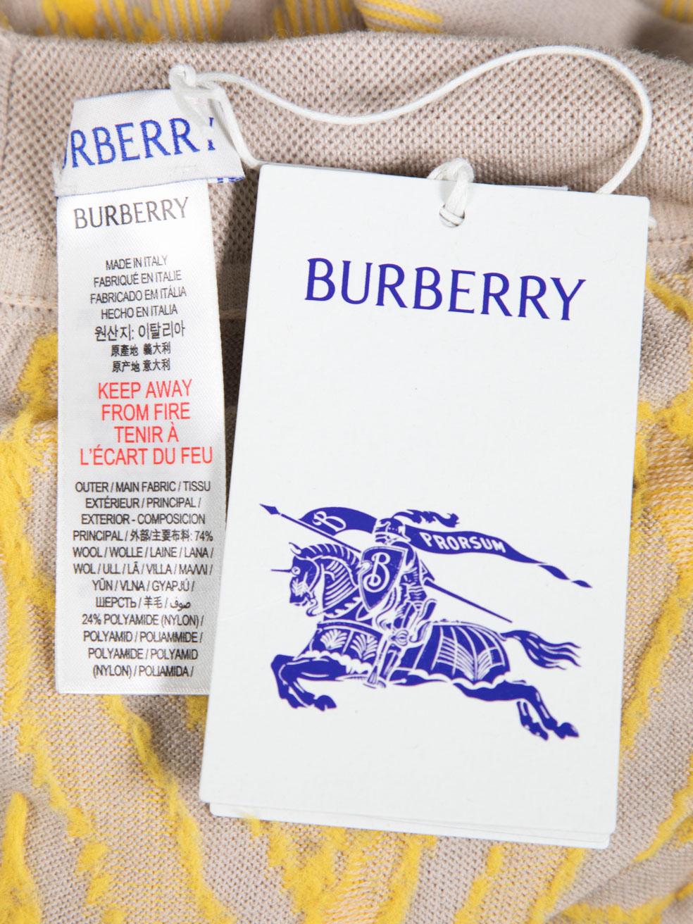 Collants en laine écossaise jaune et beige Burberry Taille M Neuf - En vente à London, GB