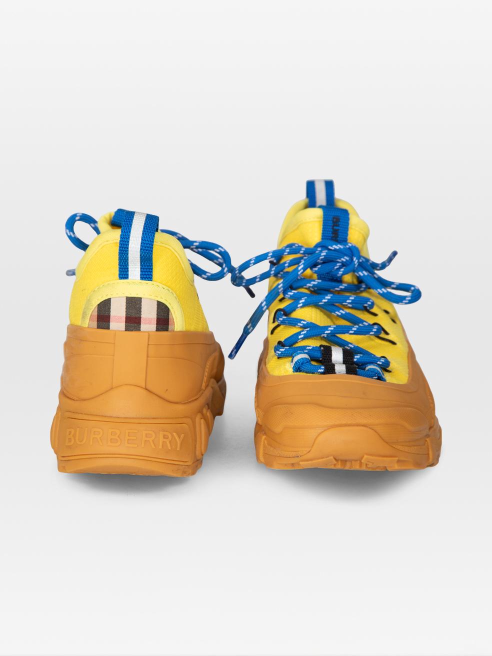 Zapatillas con cordones Burberry Amarillo Azul Talla IT 35 Naranja en venta