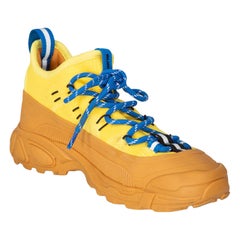 Burberry Yellow Blue Lace Up Trainers Size IT 35