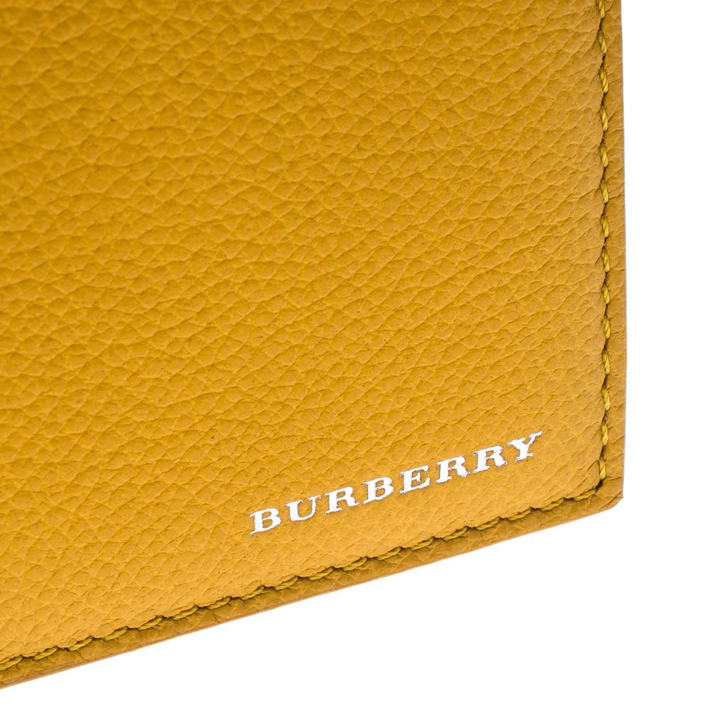 Burberry Yellow Leather Bifold Compact Wallet 2
