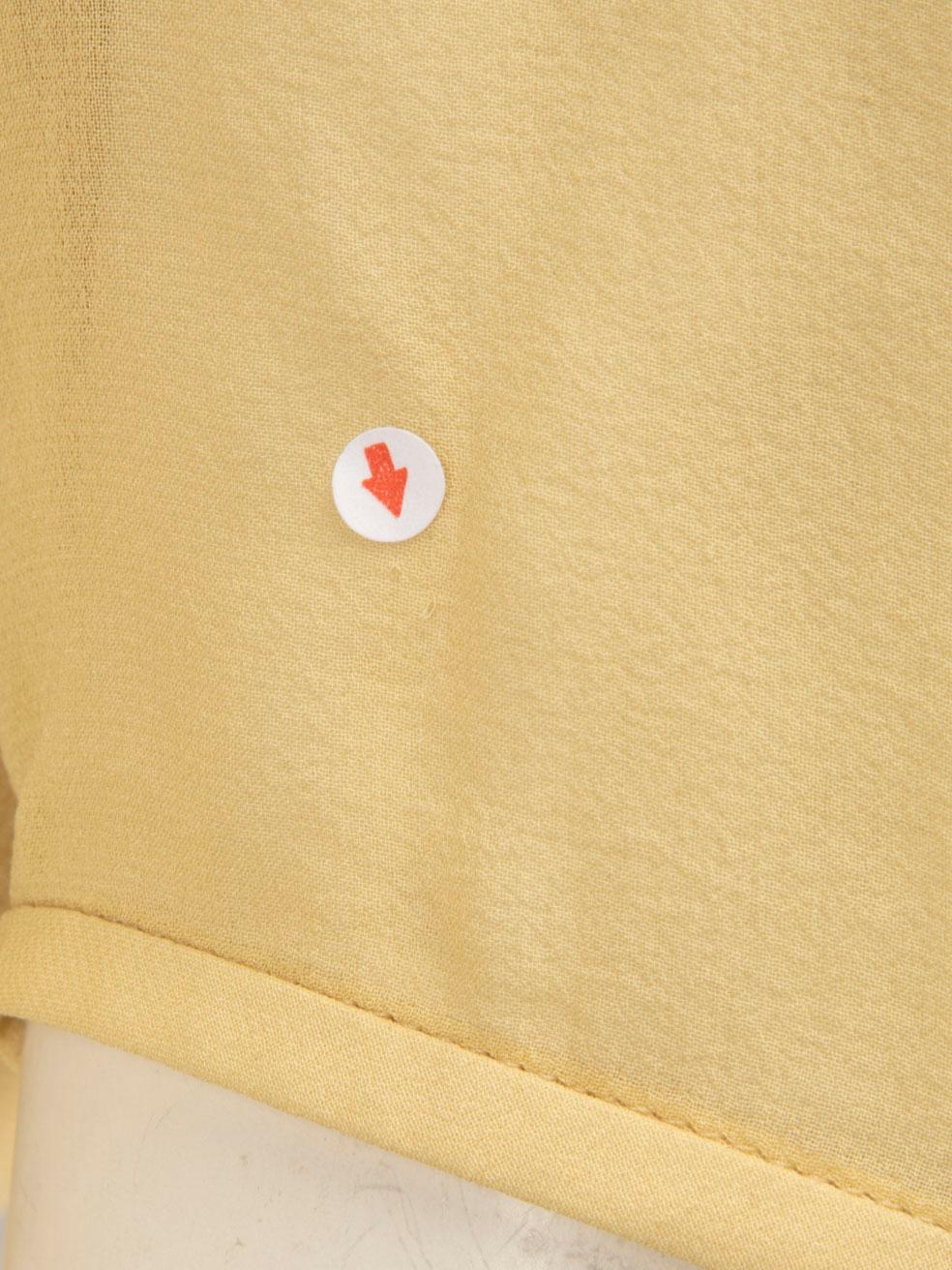 Burberry Gelbes getäfeltes Kleid mit kurzen Ärmeln Größe XS Damen im Angebot