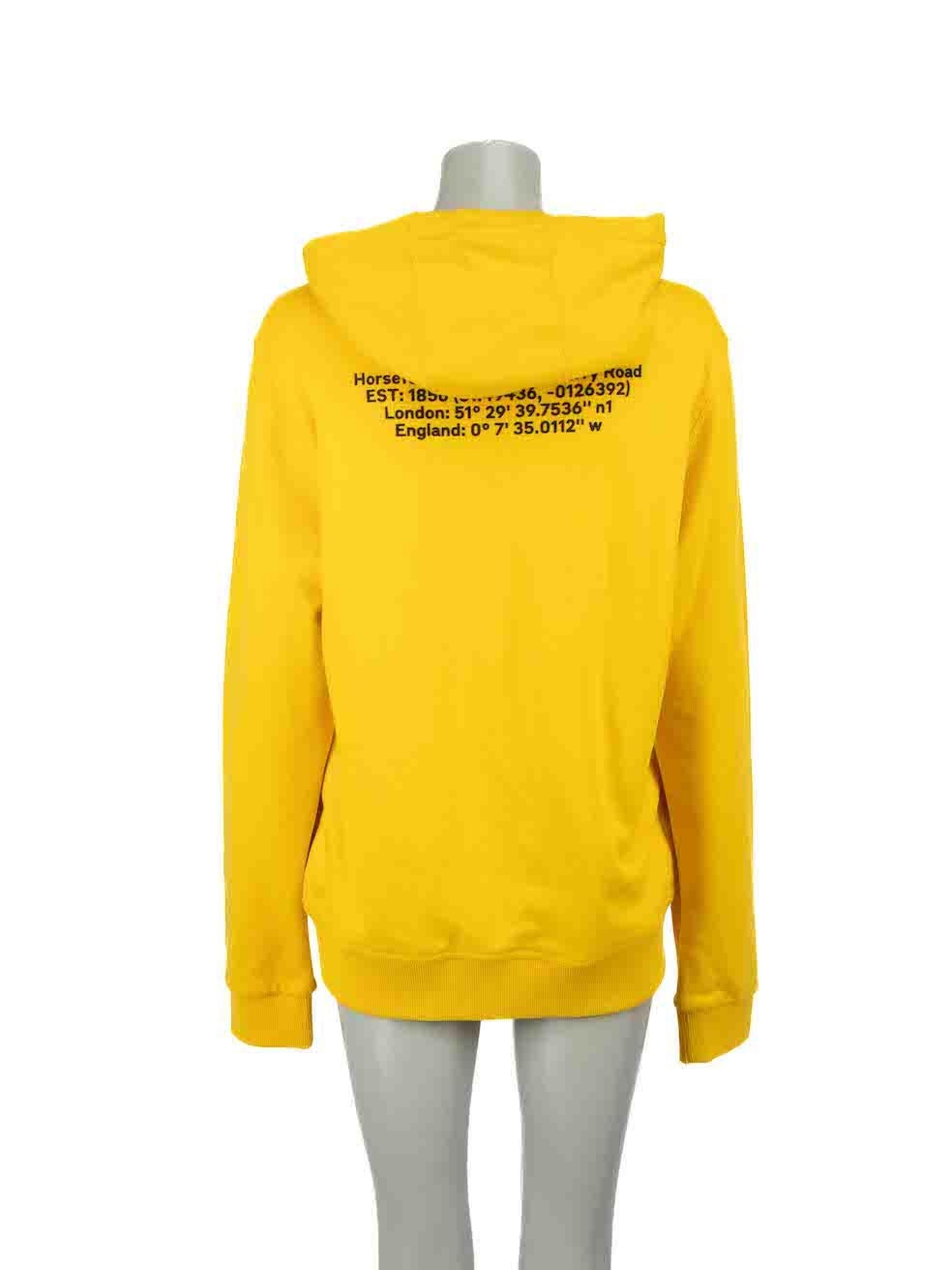 Burberry Yellow Robson Oversize Drawstring Hoodie Size XS In New Condition In London, GB
