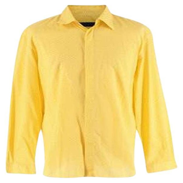 Burberry Yellow and White Polka Dot Cotton Shirt For Sale at 1stDibs