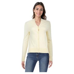 Burberry Yellow Wool Fine Knit Cardigan Size XS