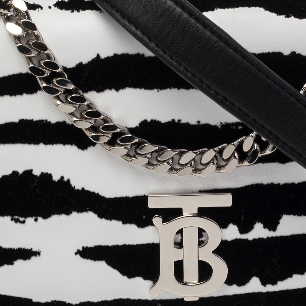 Burberry Zebra Print Velvet and Leather Lola Crossbody Bag 5