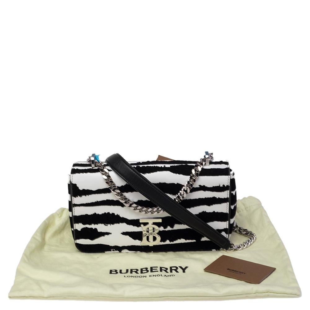 Burberry Zebra Print Velvet and Leather Lola Crossbody Bag 7