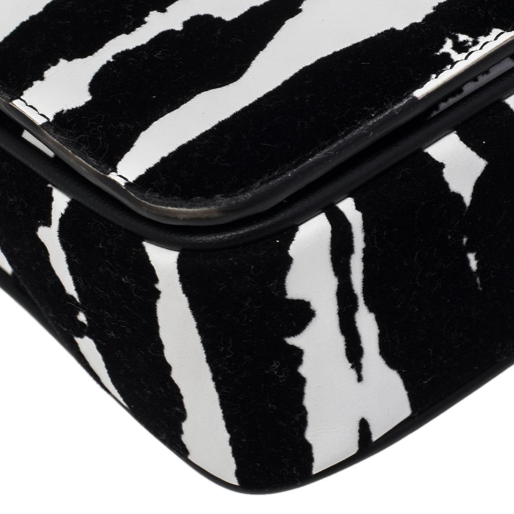 Burberry Zebra Print Velvet and Leather Lola Crossbody Bag 2