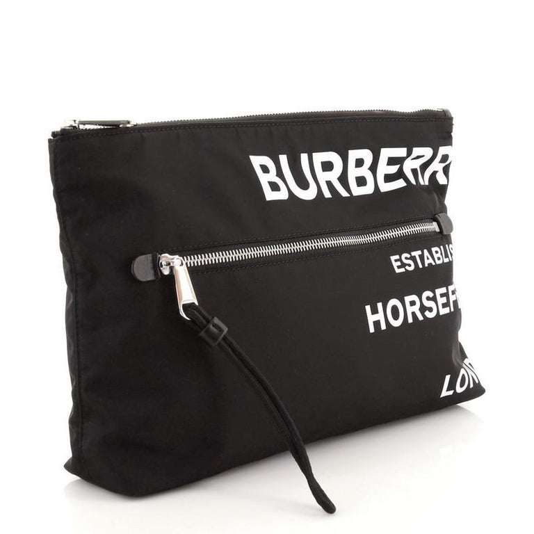 Burberry Zip Pouch Horseferry Printed Nylon Medium at 1stDibs