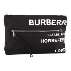 Burberry Zip Pouch Horseferry Printed Nylon Medium