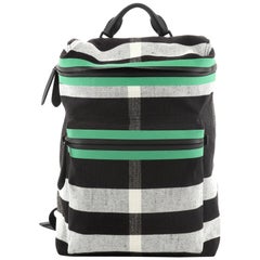 Burberry Zip Top Backpack Check Canvas Large 