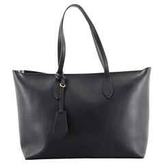 Burberry Zip Tote Leather and Haymarket Check Coated Canvas Medium