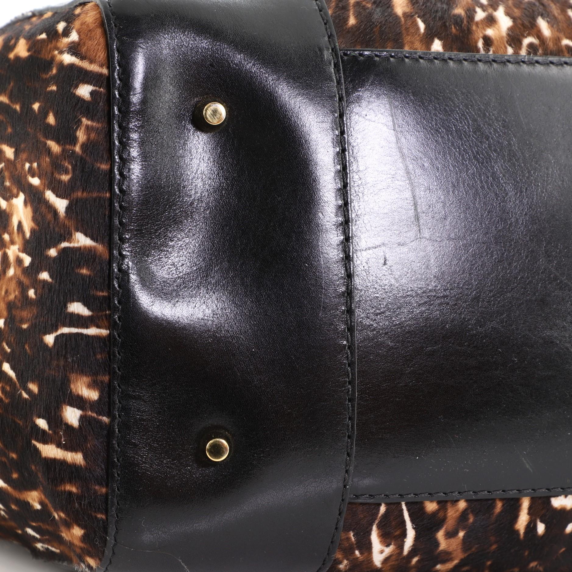 Women's or Men's Burberry Zipped Doctor Satchel Printed Pony Hair and Leather