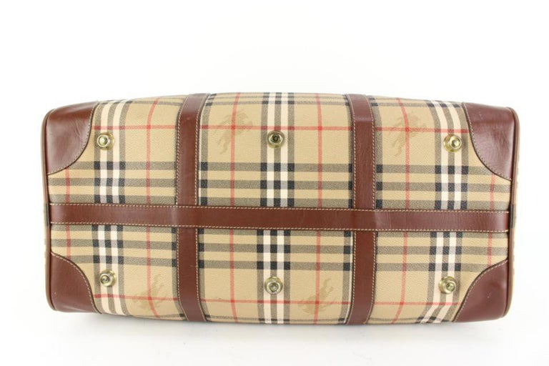Burberrys Beige Nova Check Boston Duffle Bag with Strap 57b429s For