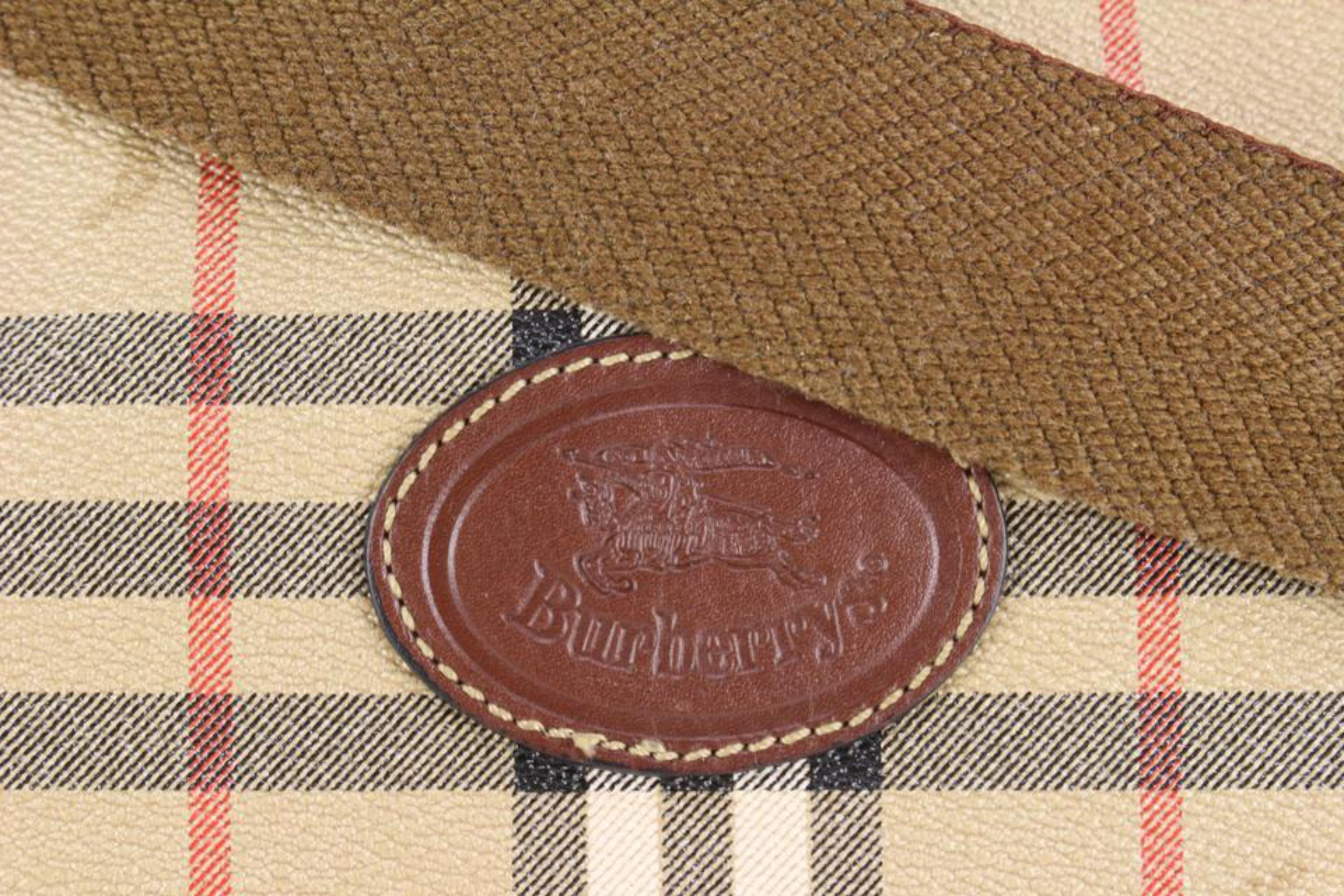 Burberrys Beige Nova Check Boston Duffle Bag with Strap 57b429s 1