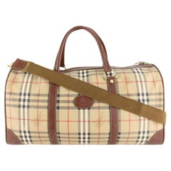 Burberrys Beige Nova Check Boston Duffle Bag with Strap 57b429s