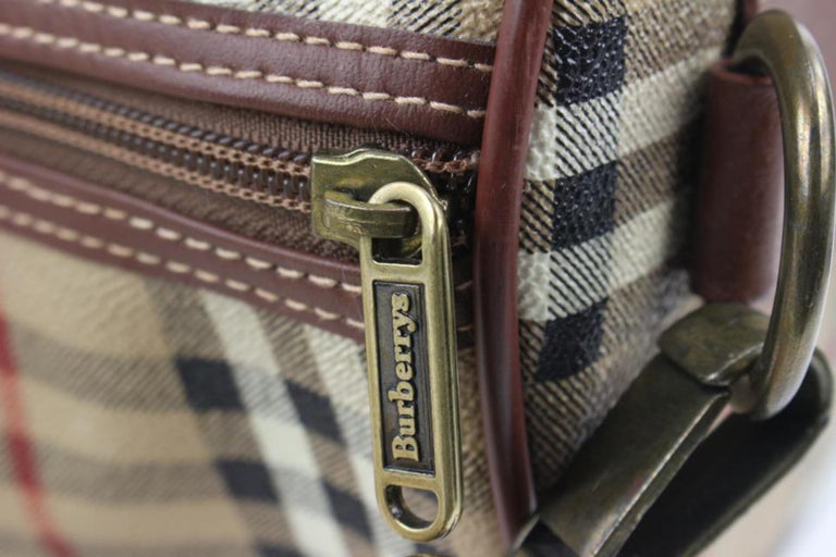 Burberrys Beige Nova Check Boston Duffle Bag with Strap 87b225s For