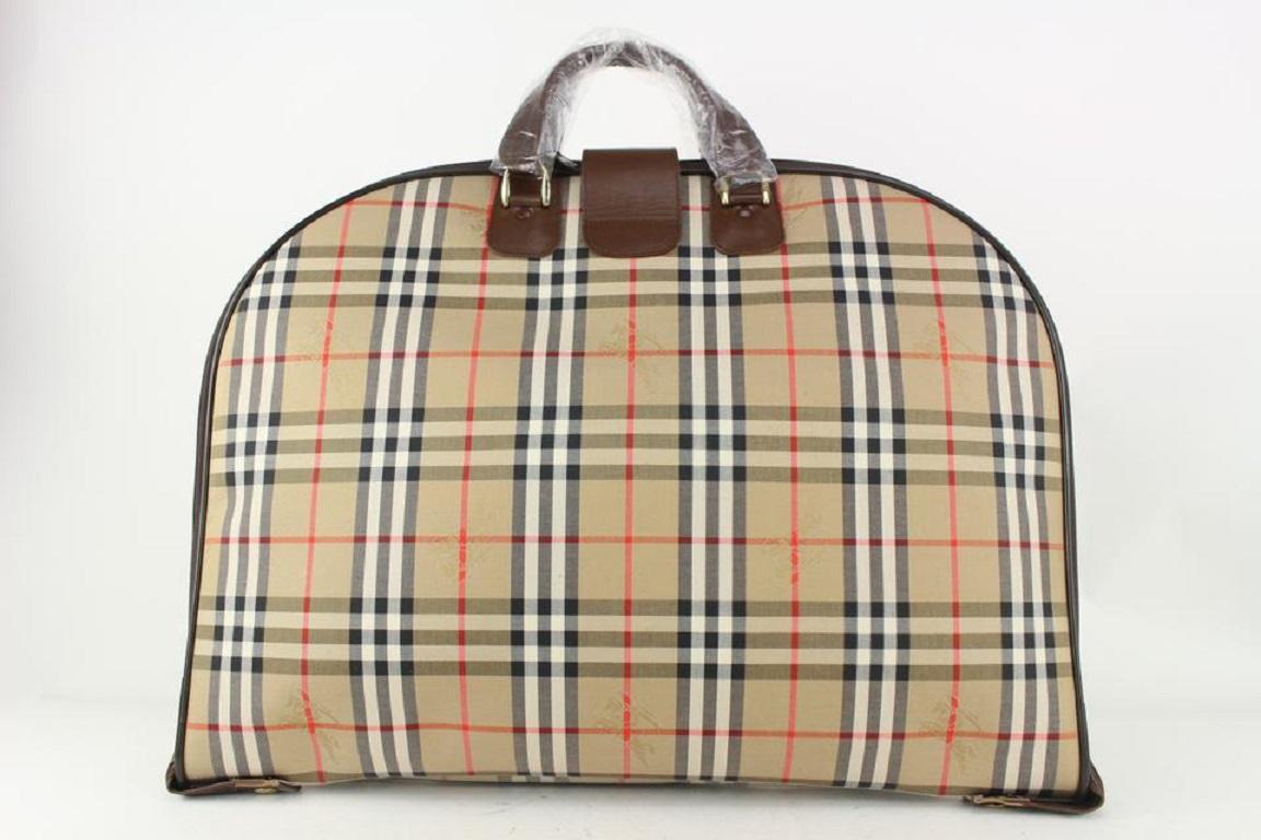 Burberrys Beige x Brown Nova Check Garment Bag 826bur74 For Sale 1