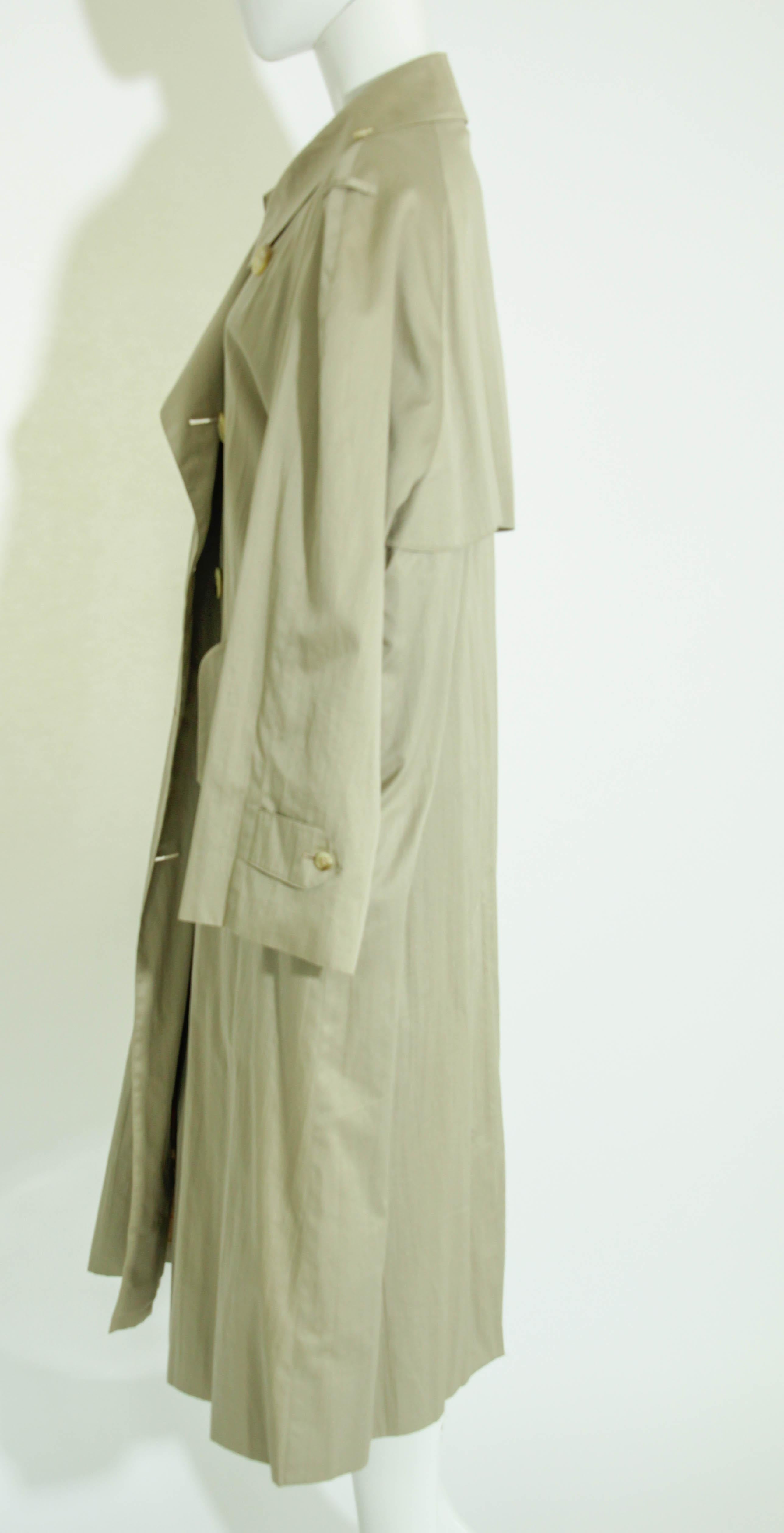 BURBERRY'S Classic Tan Trench 1980's Cotton Double Breasted For Sale 5