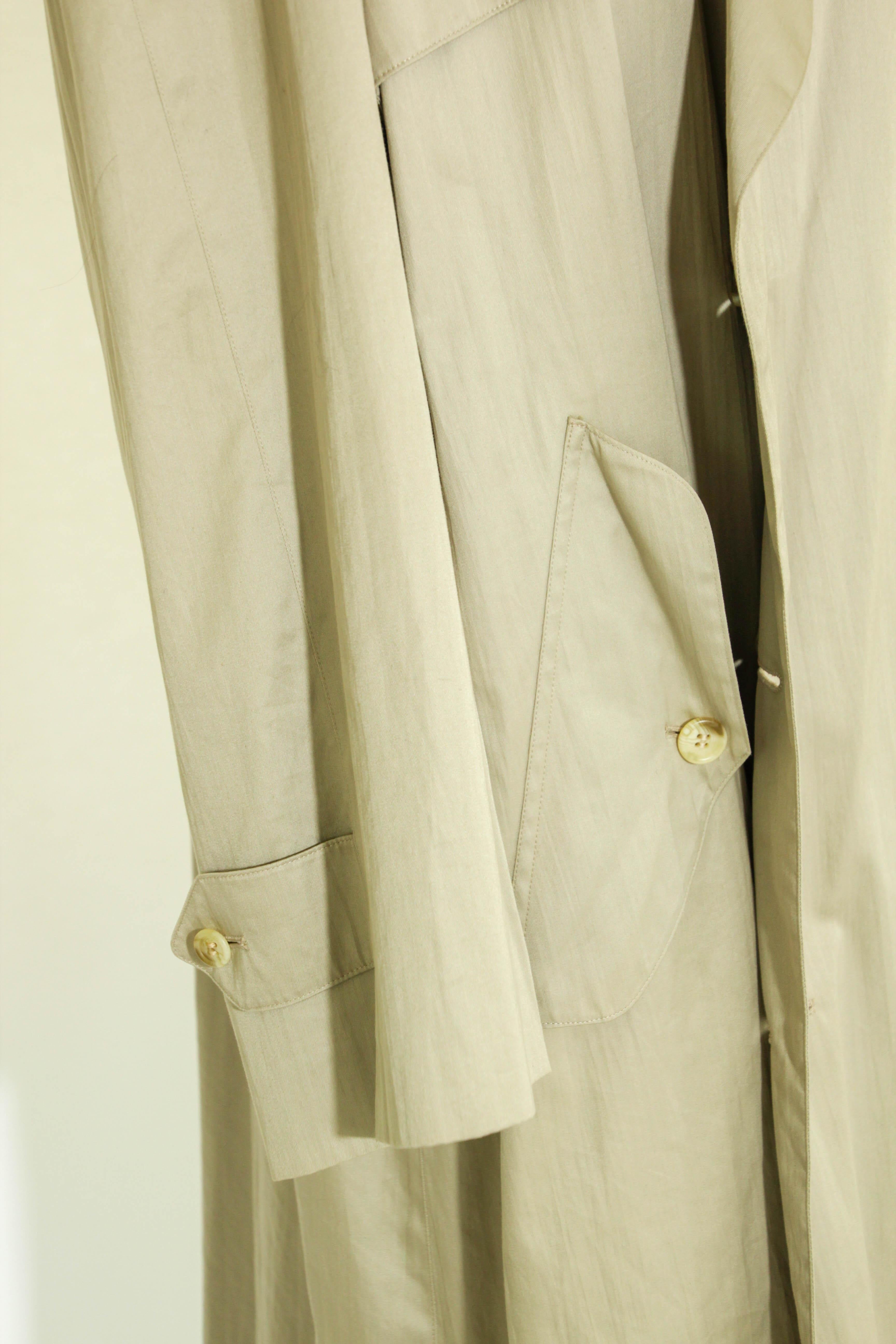 BURBERRY'S Classic Tan Trench 1980's Cotton Double Breasted For Sale 10