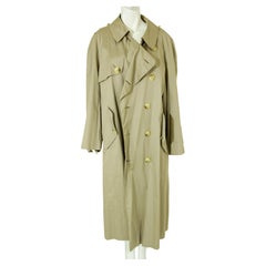Vintage BURBERRY'S Classic Tan Trench 1980's Cotton Double Breasted