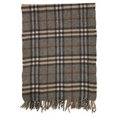 Vintage Burberrys Green Grey Nova Check Classic Scarf 862741