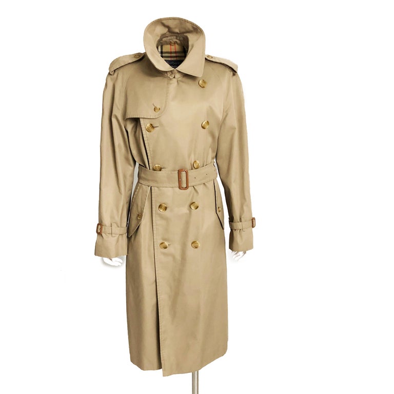 Burberrys London Mens Belted Trench Coat Tan Sz 40 at 1stDibs