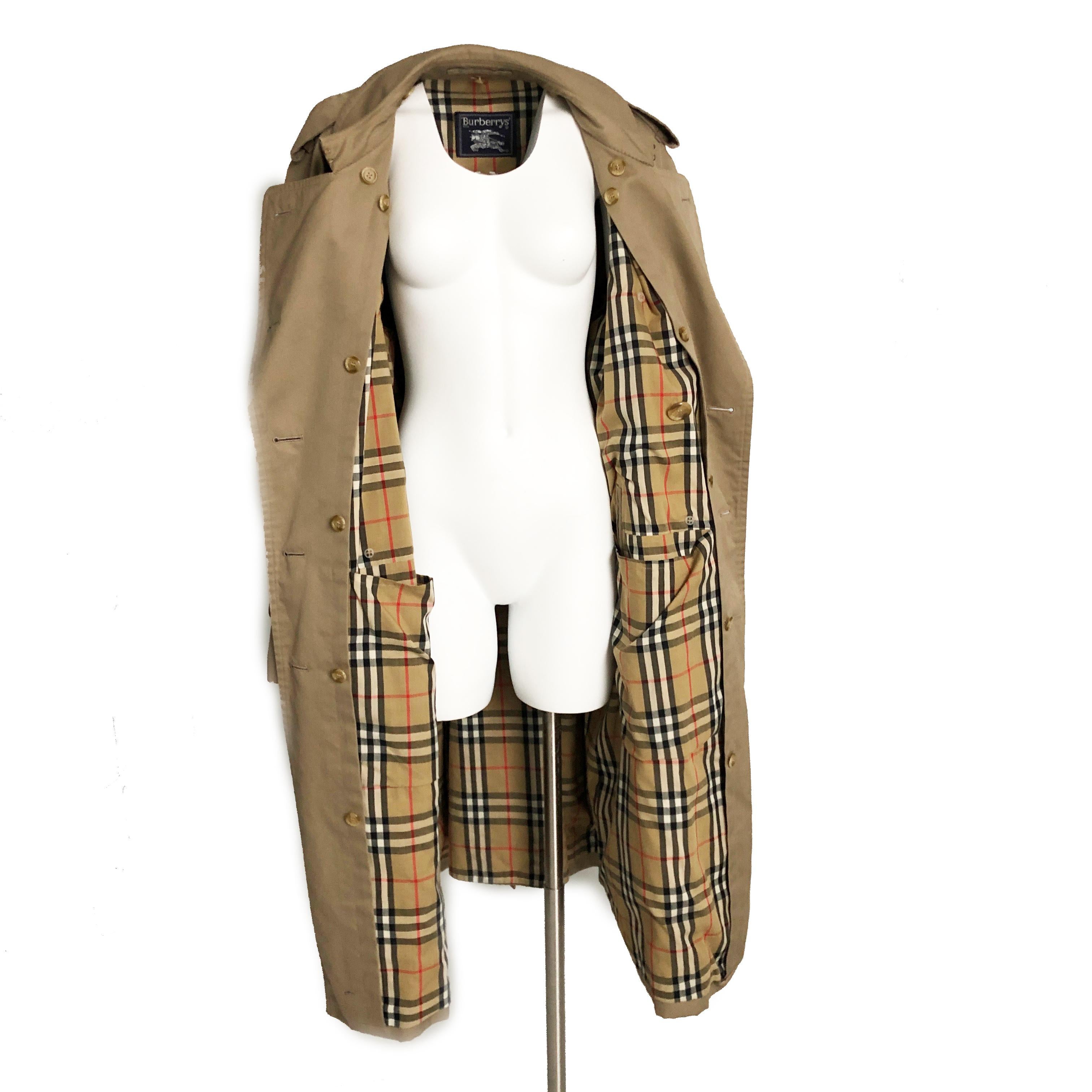 Men's Burberrys London Mens Belted Trench Coat Tan Sz 40