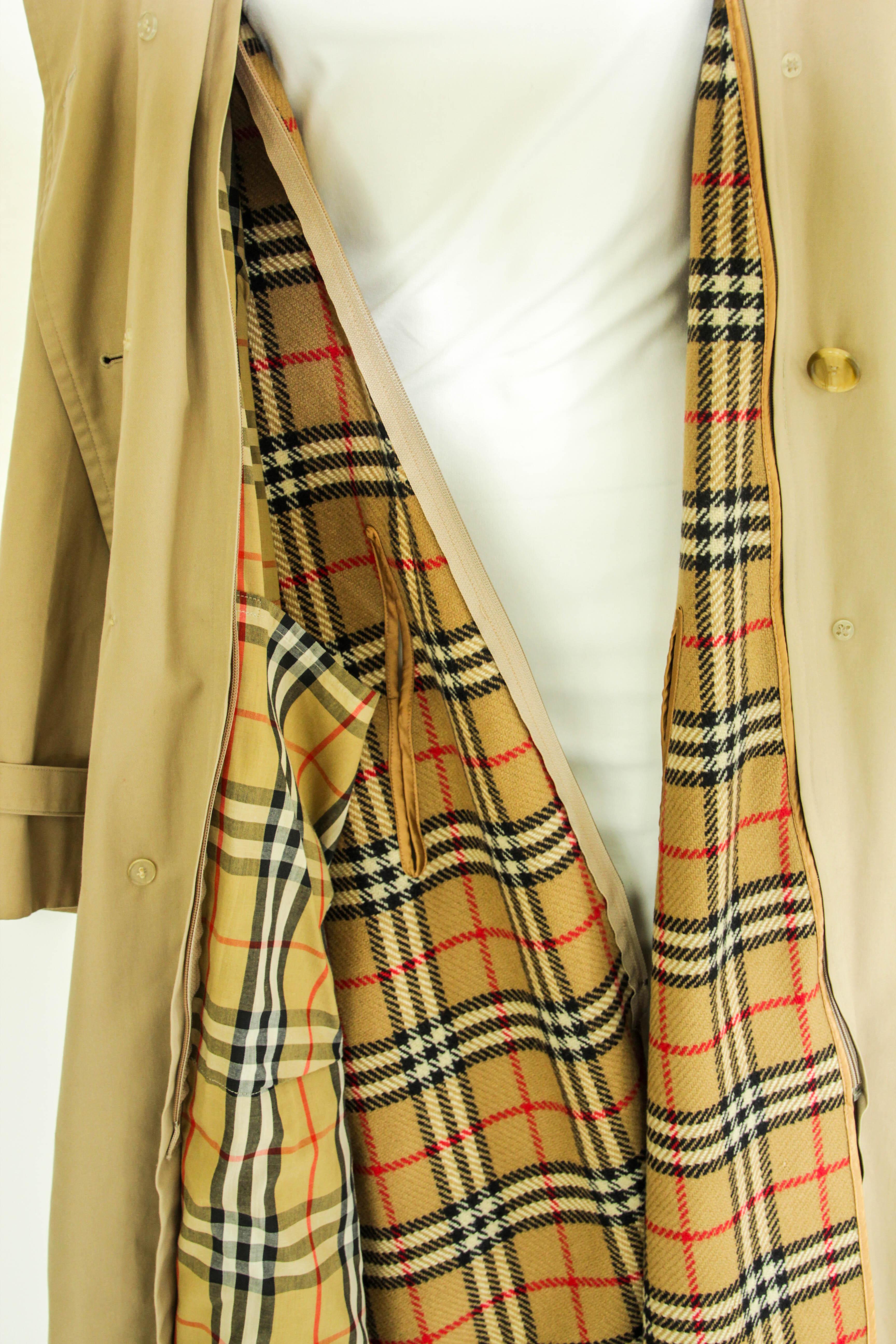 BURBERRY'S London Mens Belted Trench Coat Tan Sz 48 circa 1980 For Sale 7