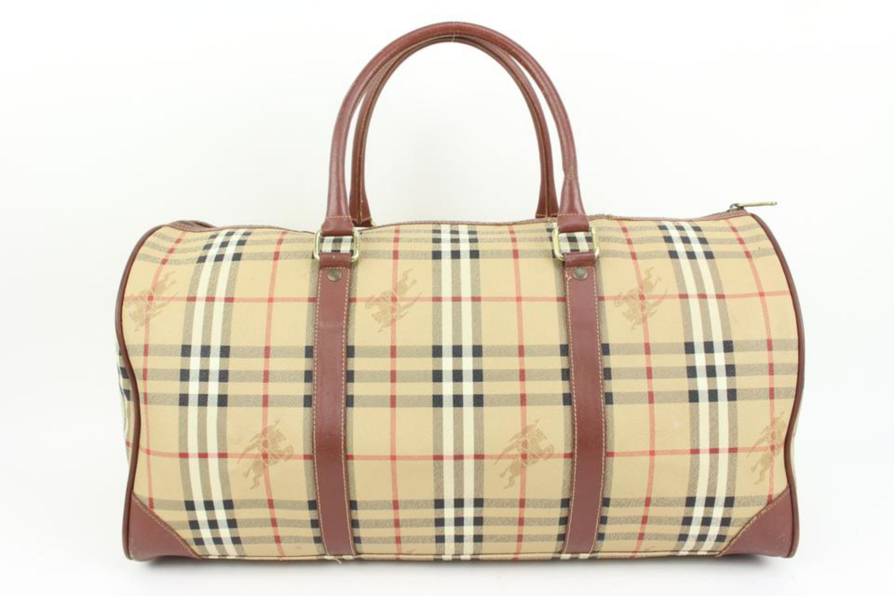 Burberrys Nova Check Boston Duffle Travel Boston Bag 44b97 3