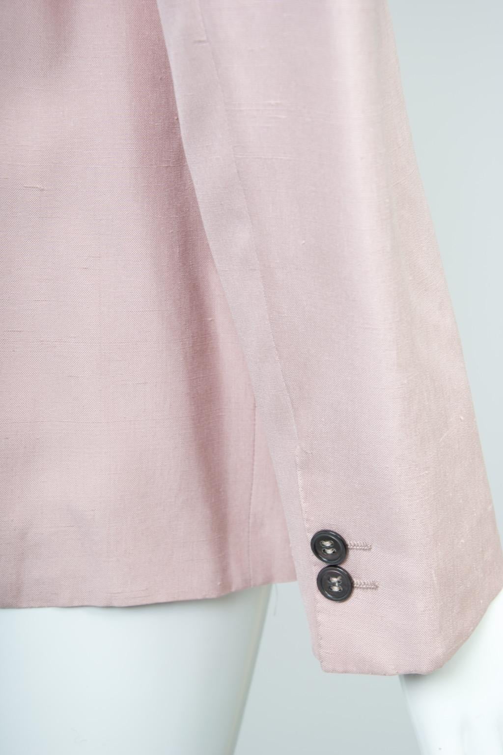 Blazer di seta rosa di Burberry In condizioni ottime in vendita a Alford, MA