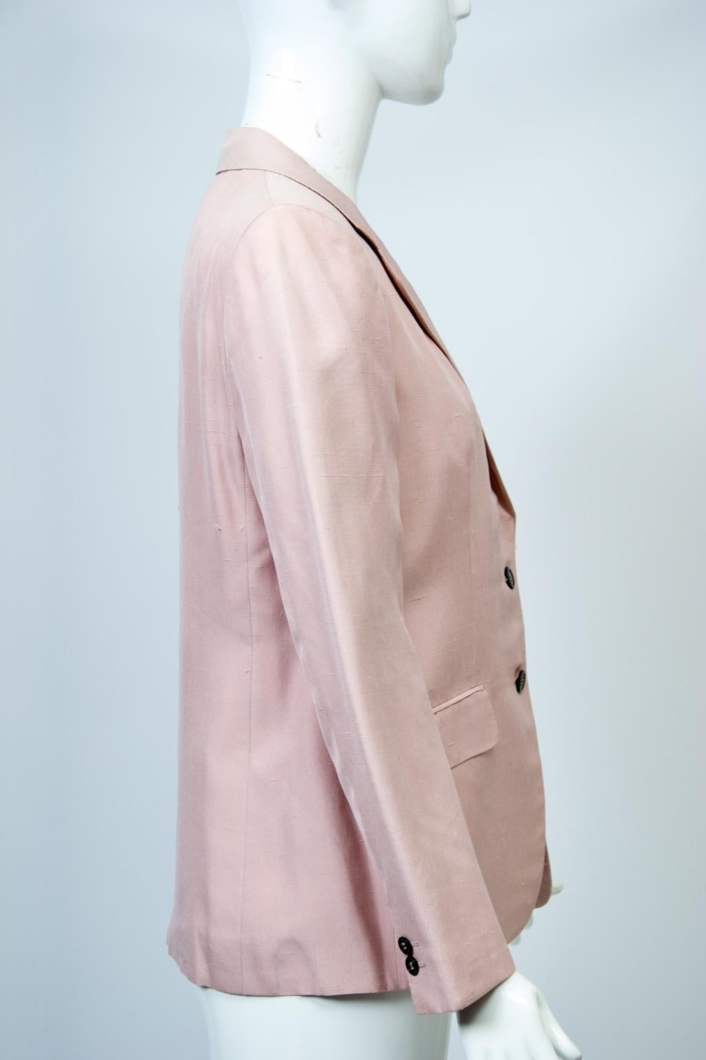 Blazer di seta rosa di Burberry in vendita 1