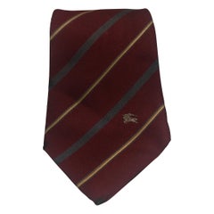 Vintage Burberry's red multicoloured silk tie