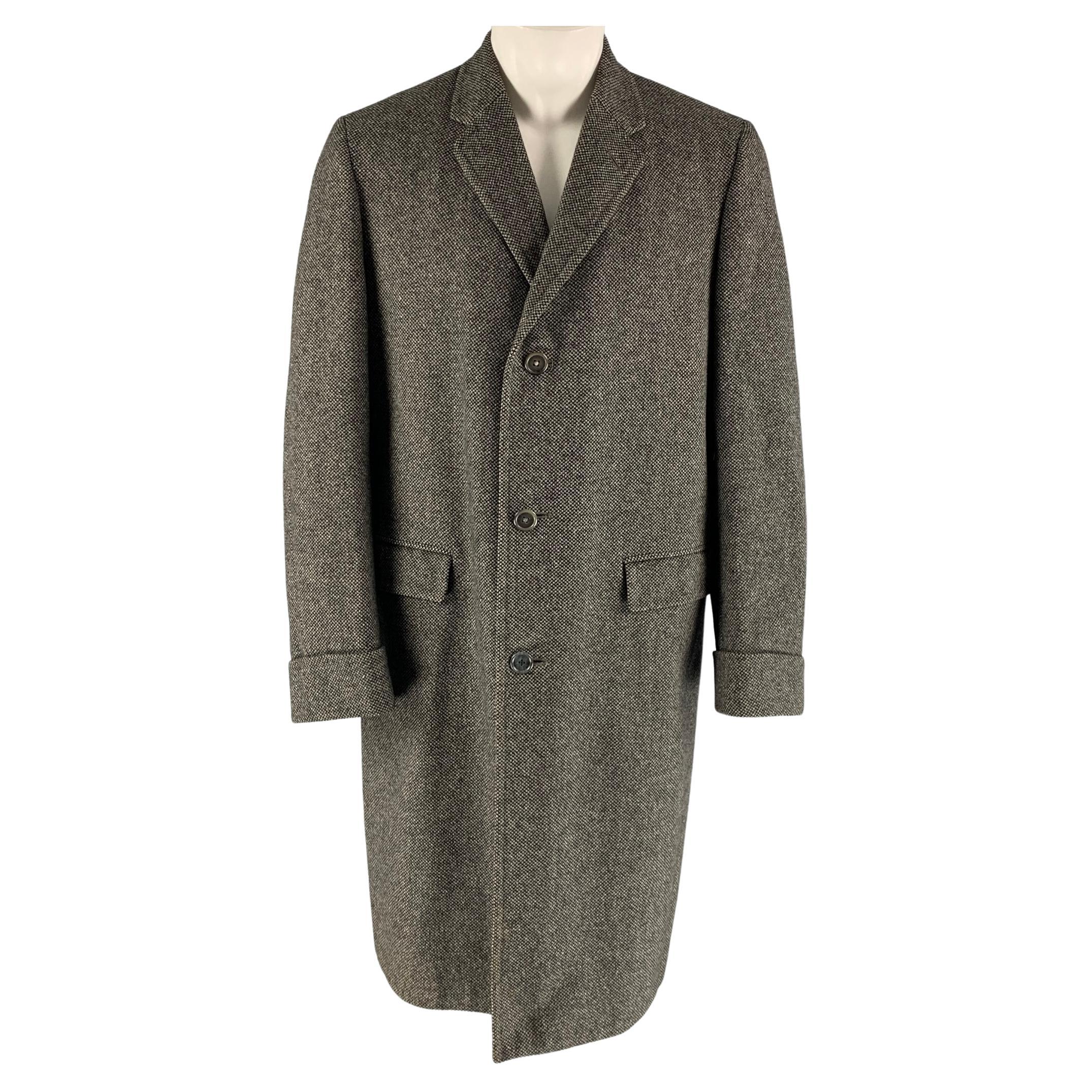 BURBERRYS Size 40 Grey Black Nailhead Wool Notch Lapel Coat