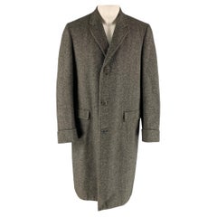 BURBERRYS Size 40 Grey Black Nailhead Wool Notch Lapel Coat
