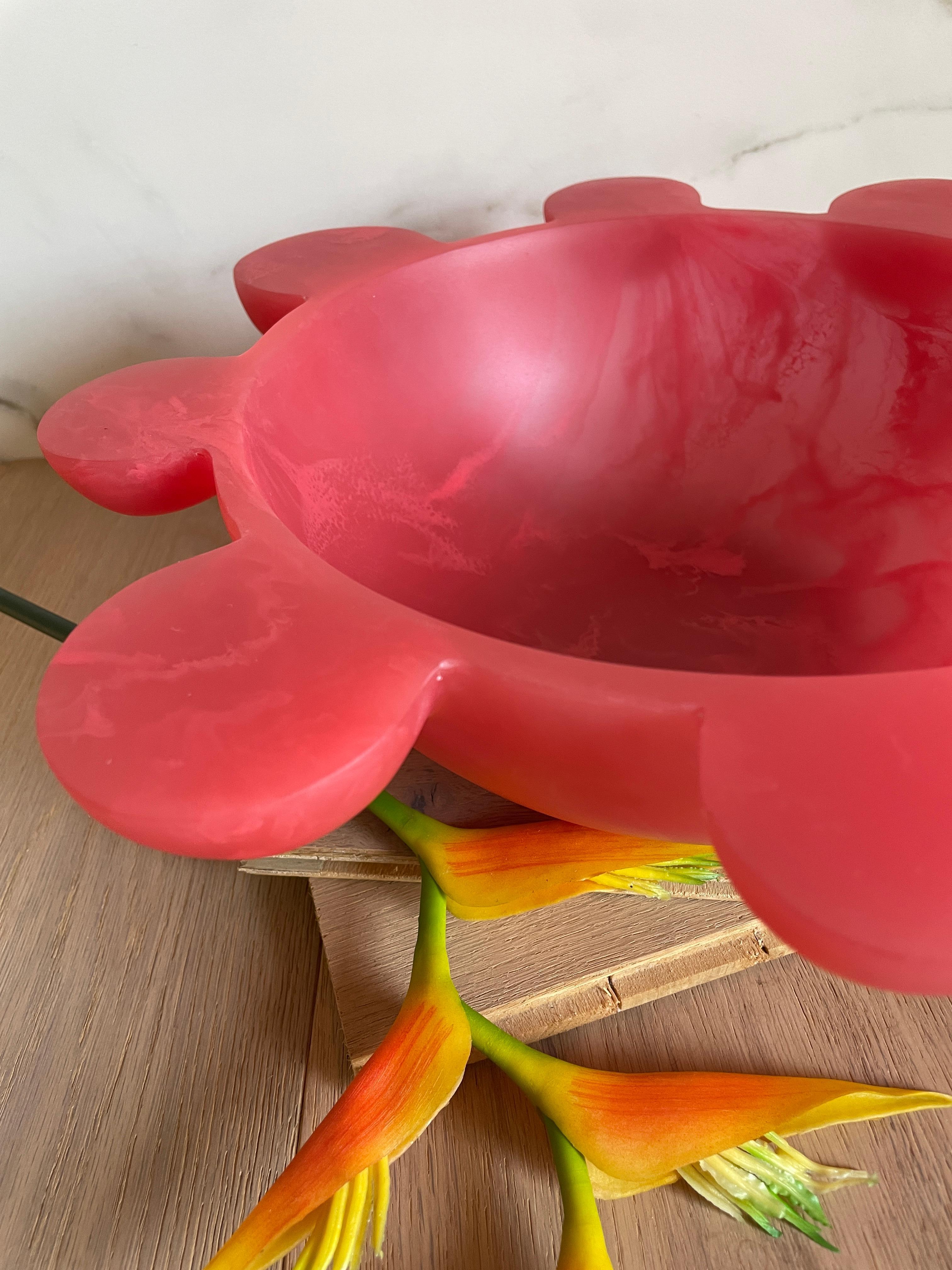 Cuenco Burbuja en resina jaspeada de pomelo by Paola Valle Mexicano en venta