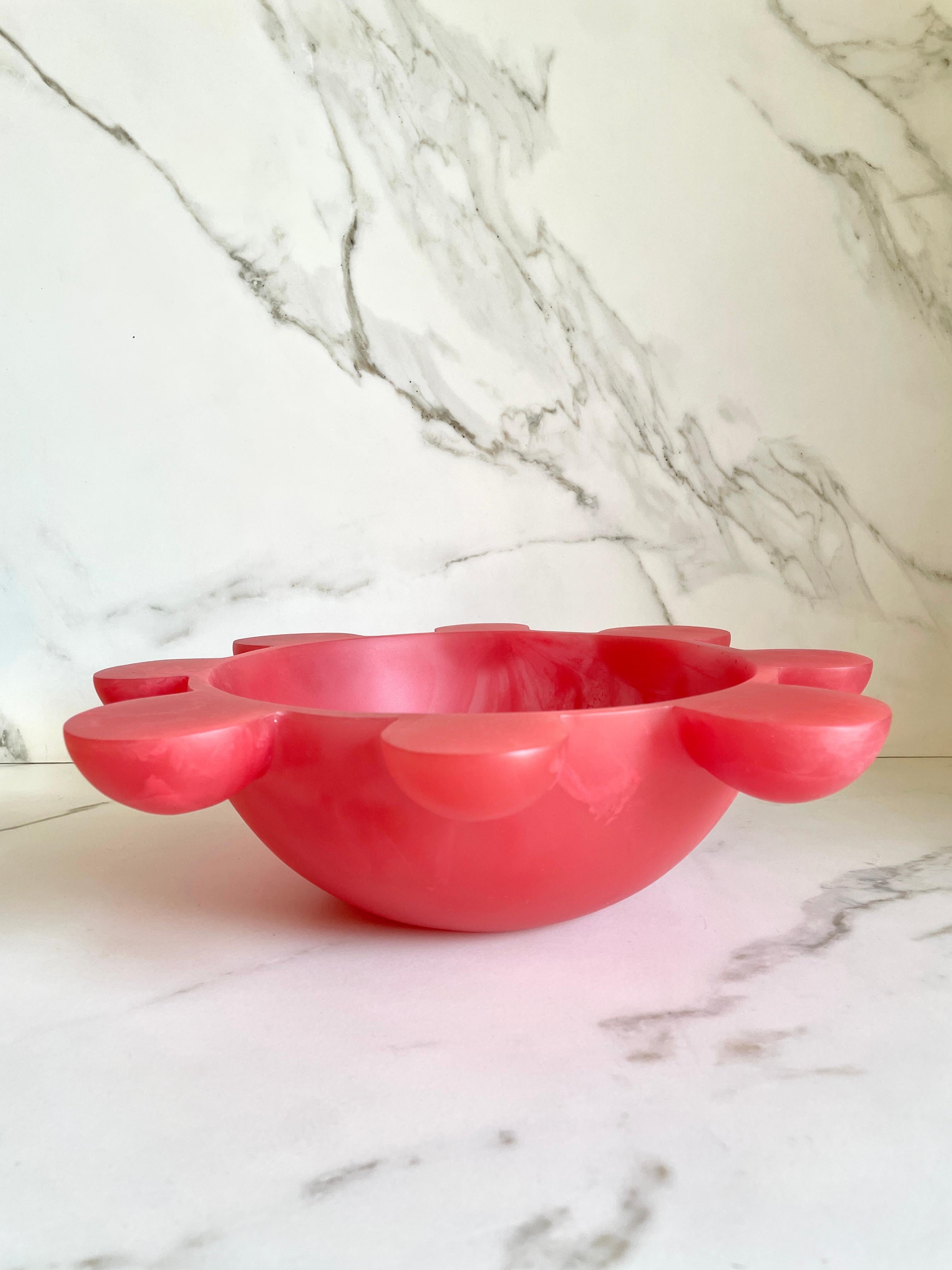 Cuenco Burbuja en resina jaspeada de pomelo by Paola Valle Vaciado en venta