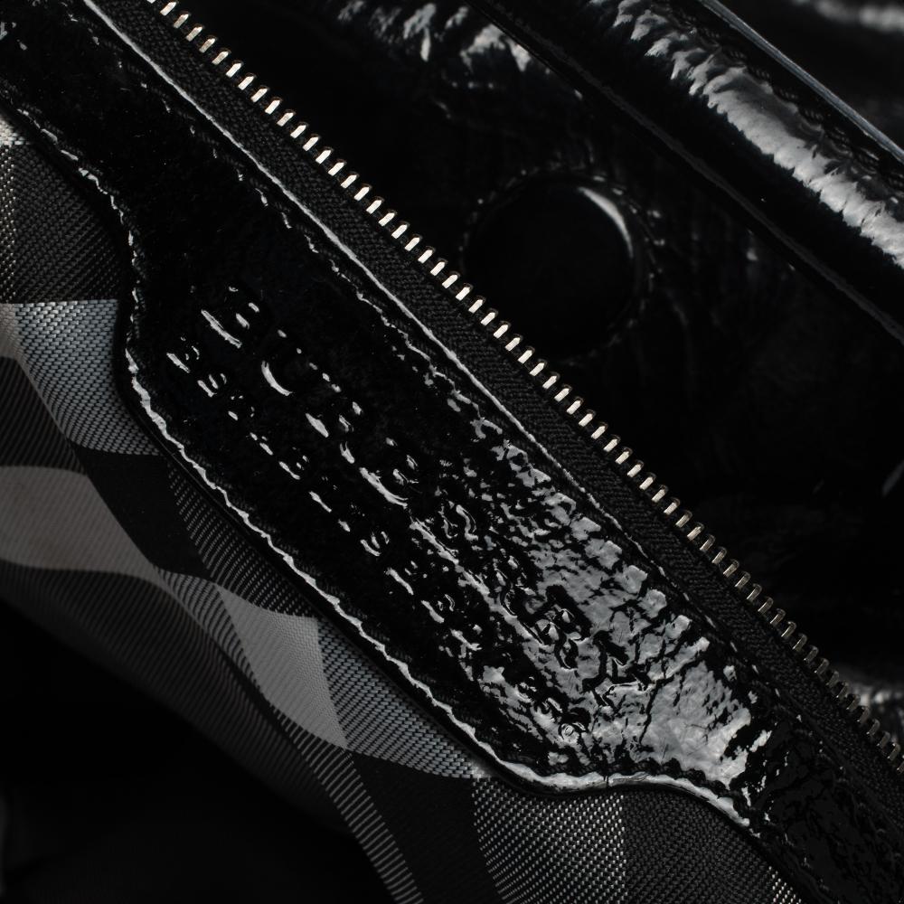 Burburry Black Patent Leather Oversize Hobo 2
