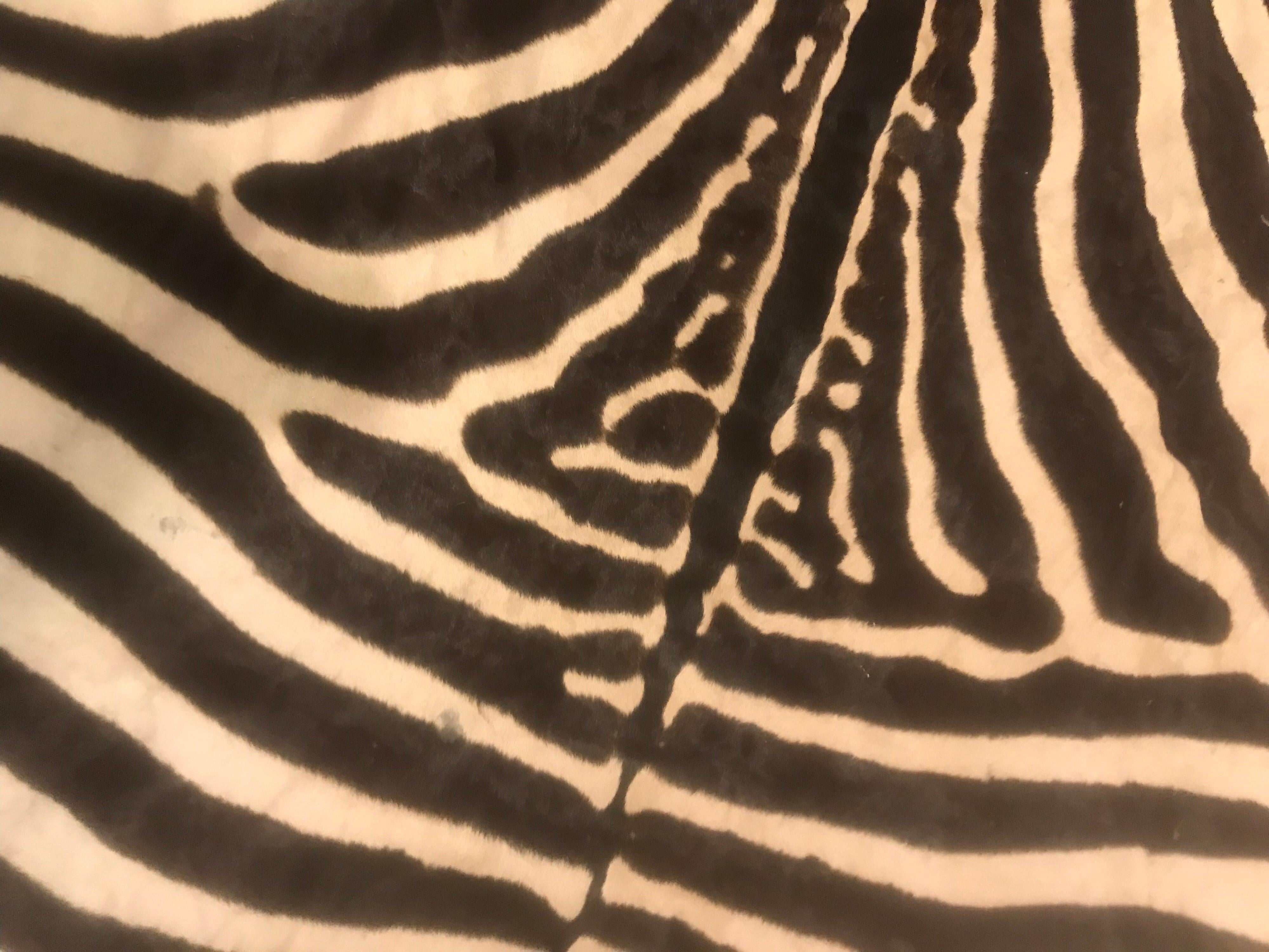 Hand-Crafted Burchell African Zebra Rug